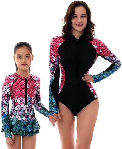 YOLIPULI Women and Girls Matching Swimsuit: Long Sleeve One Piece Rash Guard Bathing Suit UPF 50+ (Please Order Separately) in Saudi Arabia