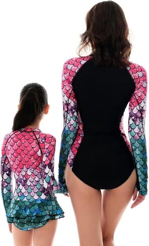 YOLIPULI Women and Girls Matching Swimsuit: Long Sleeve One Piece Rash Guard Bathing Suit UPF 50+ (Please Order Separately) in Saudi Arabia