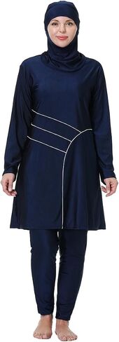 ملابس سباحة إسلامية بمقاس كبير للنساء من Rash Guard، سروال علوي مع حجاب/قبعة in Kuwait