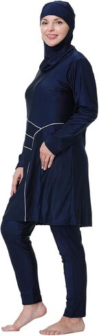 ملابس سباحة إسلامية بمقاس كبير للنساء من Rash Guard، سروال علوي مع حجاب/قبعة in Kuwait