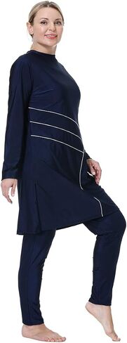 ملابس سباحة إسلامية بمقاس كبير للنساء من Rash Guard، سروال علوي مع حجاب/قبعة in Kuwait