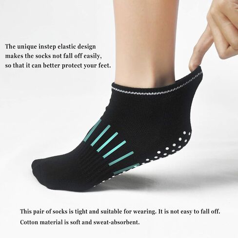 DWG Anti Slip Non Skid Slipper Yoga Socks with Grips Sticky Home Hospital Pilates Socks for Adult Women in Saudi Arabia