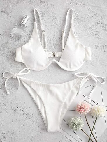 ZAFUL المرأة طباعة الفهد Underwire عالية قطع مثلث بيكيني مجموعة ملابس السباحة in Kuwait