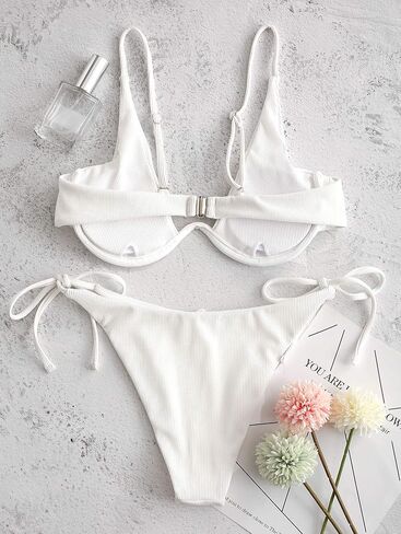 ZAFUL المرأة طباعة الفهد Underwire عالية قطع مثلث بيكيني مجموعة ملابس السباحة in Kuwait