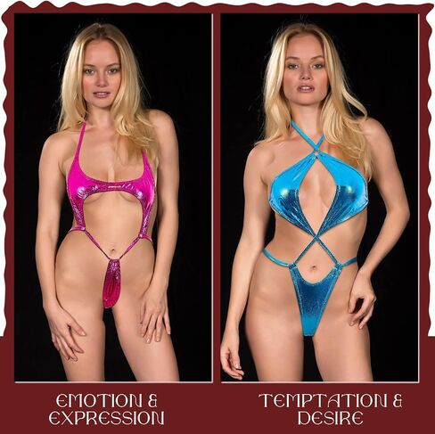 Zhanmai 4 Pcs Womens G String Thong Bikini Bikini Women's Exotic Lingerie Sets Swimwear Beachwear Swimsuit for Summer (Blue, Rose, Green, Purple) in Saudi Arabia