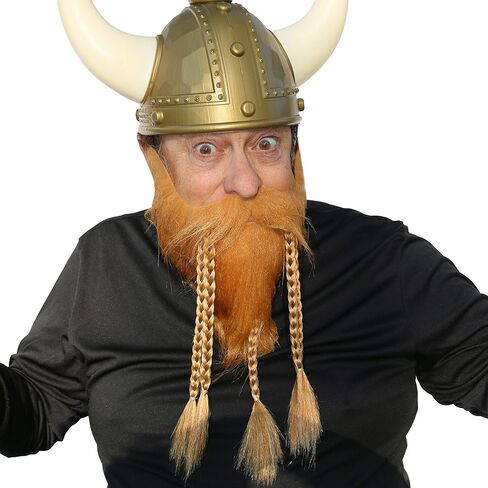 City Costume Wigs Realistic Self Adhesive Fake Viking Beard Professionally Pre-Styled Braided Beard - 6 Natural Colors in Kuwait