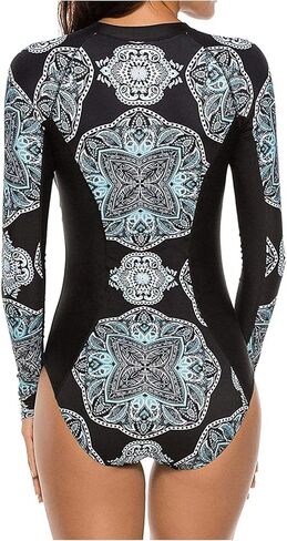 Runtlly Women's One Piece Rash Guard Swimsuit Sleeveless Zipper Surfing UPF 50+ Surfing Bathing Suit in Kuwait