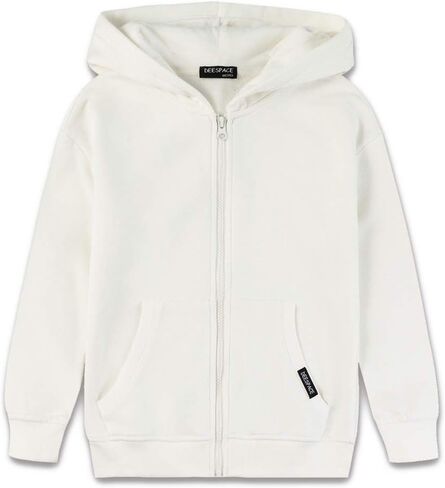DEESPACE Kids Soft Brushed Fleece Hooded Sweatshirt with Full Zip and Kangaroo Pocket Hoodie for Boys and Girls in Saudi Arabia