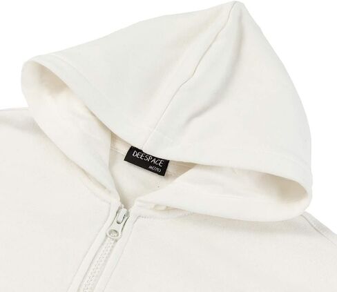 DEESPACE Kids Soft Brushed Fleece Hooded Sweatshirt with Full Zip and Kangaroo Pocket Hoodie for Boys and Girls in Saudi Arabia