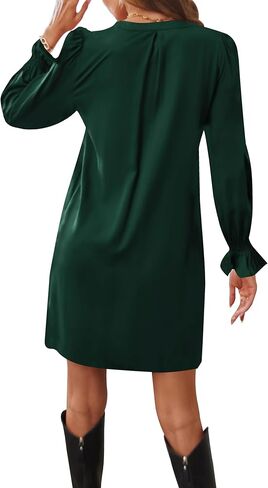 فستان Ailsi نسائي للخريف كاجوال بأكمام طويلة ورقبة على شكل حرف V فساتين تونيك للسيدات 2023 عصري in Kuwait