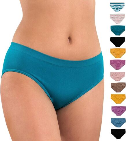 مجموعة Alyce Ives Intiments مكونة من 12 بيكيني نسائي بدون خياطة مع نقاط وخطوط منقطة in Kuwait