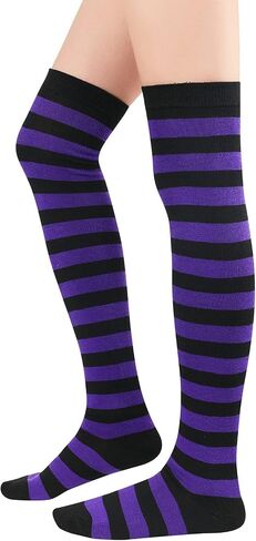 Century Star Thigh High Socks Athletic Striped Stockings for Women Long Tube Stocking Over Knee Plus Size Sports Socks in Kuwait