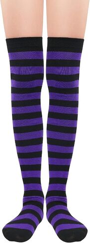 Century Star Thigh High Socks Athletic Striped Stockings for Women Long Tube Stocking Over Knee Plus Size Sports Socks in Kuwait
