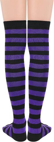 Century Star Thigh High Socks Athletic Striped Stockings for Women Long Tube Stocking Over Knee Plus Size Sports Socks in Kuwait