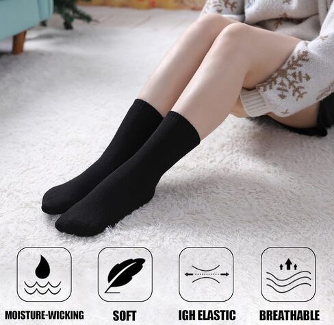 SDBING Boot Socks for Women Winter Thick Warm Cotton Socks Soft Comfy Breathable Crew Socks in Kuwait