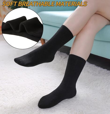 SDBING Boot Socks for Women Winter Thick Warm Cotton Socks Soft Comfy Breathable Crew Socks in Kuwait