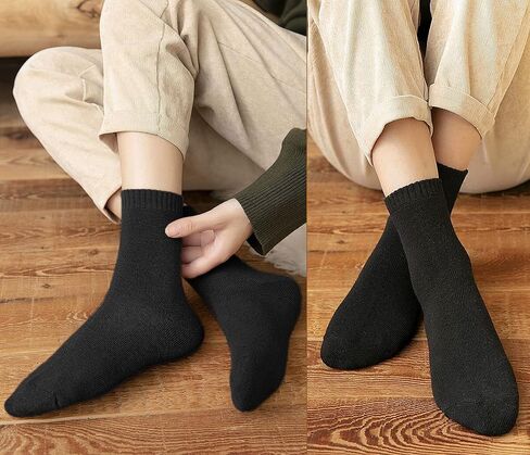 SDBING Boot Socks for Women Winter Thick Warm Cotton Socks Soft Comfy Breathable Crew Socks in Kuwait