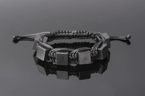 Keled Rocks Shungite Bracelet - is Made of a Black Shungite Stone Type II - It's Excellent for Grounding - When Placed in Contact with Skin absorbs The Energy of Mobile Phones NFC, 5G and etc in Kuwait