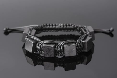 Keled Rocks Shungite Bracelet - is Made of a Black Shungite Stone Type II - It's Excellent for Grounding - When Placed in Contact with Skin absorbs The Energy of Mobile Phones NFC, 5G and etc in Kuwait