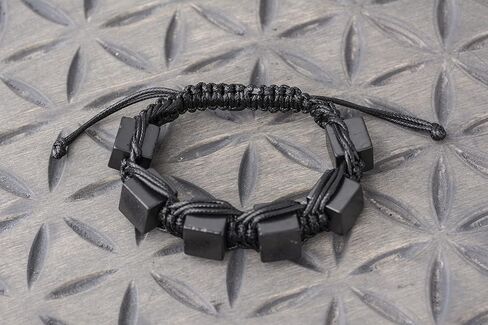 Keled Rocks Shungite Bracelet - is Made of a Black Shungite Stone Type II - It's Excellent for Grounding - When Placed in Contact with Skin absorbs The Energy of Mobile Phones NFC, 5G and etc in Kuwait