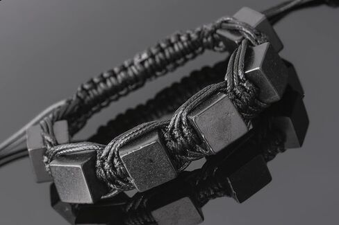 Keled Rocks Shungite Bracelet - is Made of a Black Shungite Stone Type II - It's Excellent for Grounding - When Placed in Contact with Skin absorbs The Energy of Mobile Phones NFC, 5G and etc in Kuwait