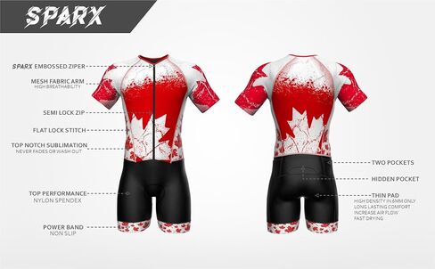 Sparx Mens Elite Aerosuit Triathlon Suit Mens Short Sleeve Tri Suit Skinsuit in Saudi Arabia