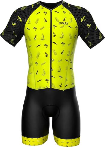 Sparx Mens Elite Aerosuit Triathlon Suit Mens Short Sleeve Tri Suit Skinsuit in Kuwait