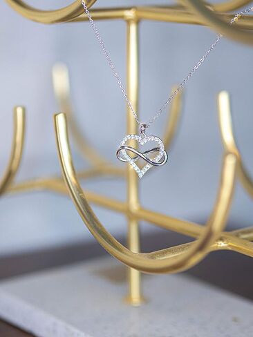 Sash & Soph Infinity Heart Necklace for Women. 925 Sterling Silver Heart Necklace for Girlfriend, Love Heart Pendant on 18" Chain with 2" Extender (Rose Gold or Gold Plated) in Kuwait