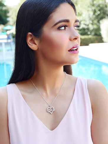 Sash & Soph Infinity Heart Necklace for Women. 925 Sterling Silver Heart Necklace for Girlfriend, Love Heart Pendant on 18" Chain with 2" Extender (Rose Gold or Gold Plated) in Kuwait