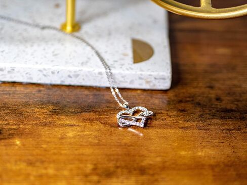 Sash & Soph Infinity Heart Necklace for Women. 925 Sterling Silver Heart Necklace for Girlfriend, Love Heart Pendant on 18" Chain with 2" Extender (Rose Gold or Gold Plated) in Kuwait