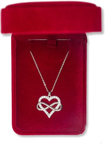 Sash & Soph Infinity Heart Necklace for Women. 925 Sterling Silver Heart Necklace for Girlfriend, Love Heart Pendant on 18" Chain with 2" Extender (Rose Gold or Gold Plated) in Kuwait