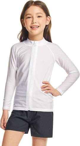 TSLA Boy's and Girl's Long Sleeve Zipper Rash Guard, UPF 50+ UV/Sun Protection Swim Shirts, Quick Dry Water Swimsuit Top in Saudi Arabia