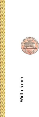 LIFETIME JEWELRY 5mm Flexible Herringbone Chain Necklace 24k Real Gold Plated in Kuwait