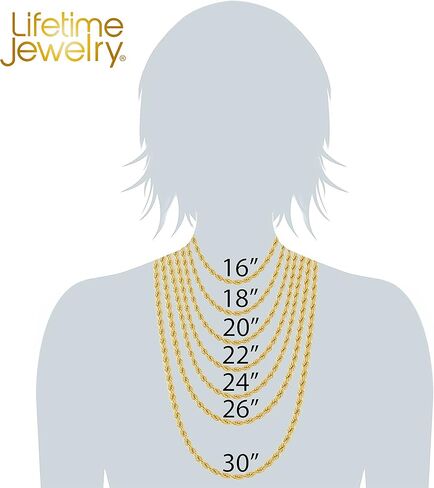 LIFETIME JEWELRY 5mm Flexible Herringbone Chain Necklace 24k Real Gold Plated in Kuwait