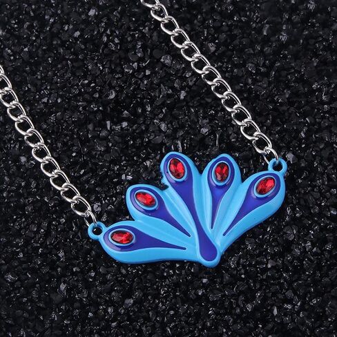 Lipeed Miraculous Jewelry Blue Peacock Necklace, Blue Snake Bangle, Anime Peripheral Jewelry Necklace Bracelet Set Movie Game Jewelry Gift for Girls in Saudi Arabia