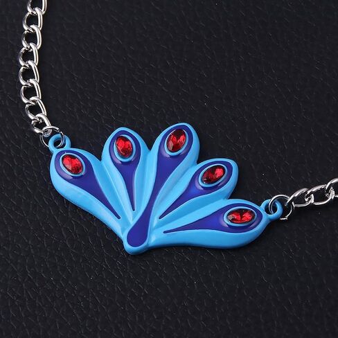 Lipeed Miraculous Jewelry Blue Peacock Necklace, Blue Snake Bangle, Anime Peripheral Jewelry Necklace Bracelet Set Movie Game Jewelry Gift for Girls in Saudi Arabia