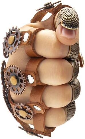 مجموعة قفازات ستيمبنك من شياو تشينغ مينغ تشو ستيمبنك من العصور الوسطى للنساء والرجال، اكسسوارات ملابس القراصنة التنكرية للهالوين، بني، مقاس L in Kuwait