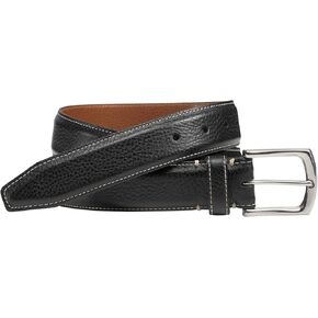 Johnston & Murphy Men's Topstitched Leather Belt
