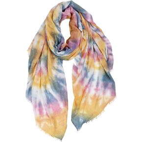 GERINLY Tie Dye Scarf for Women Art Print Head Wrap Vibrant Summer Shawl Nice Hijab Turban in Kuwait