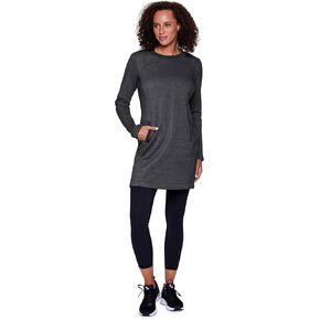 RBX Active Fleece Dress for Women, Breathable Cotton Blend Sweatshirt Dress, Crewneck Fleece Tunic Dress with Pockets