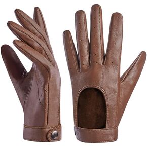 Harssidanzar Leather Driving Gloves for Womens,Touchscreen Texting Unlined Thin Sheepskin Dress Leather Gloves KL021 in Kuwait
