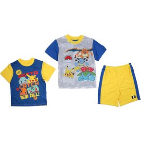 Pokemon Little/Big Boys Character Print 3 Piece Pajama Set in Saudi Arabia