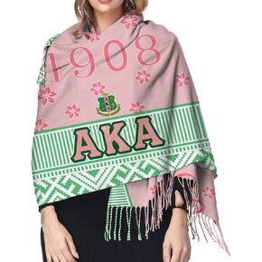 GGBB AKA Scarf Womens Summer Pashmina Shawl Wrap Soft Cozy Sorority Gift Scarves for Women Black One Size in Saudi Arabia
