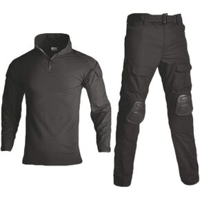 HARGLESMAN Men's Tactical Military Suits Long Sleeve Fitting Amry Uniforms Combat Shirt and Pants with Knee Pads