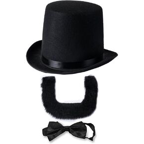 Funny Party Hats Abraham Lincoln Costume Set - Hat with Beard and Necktie- Presidents day- Lincoln's Birthday- Patriotic Costume (3 PC Set) in Saudi Arabia