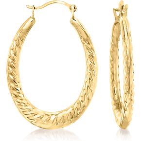 Ross-Simons 14kt Yellow Gold Twisted Oval Hoop Earrings in Saudi Arabia