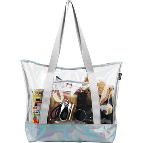 موسلانكا شنطة يد كبيرة شفافة للنساء للعمل والسفر والتسوق والرياضة (مع جيب بسحاب قابل للفصل)، شنطة شفافة, حقيبة شفافة in Kuwait