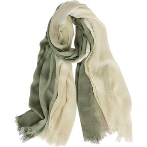 GERINLY Two Tone Linen Scarf Wraps Basic Textured Scarf Hemp Shawl in Saudi Arabia