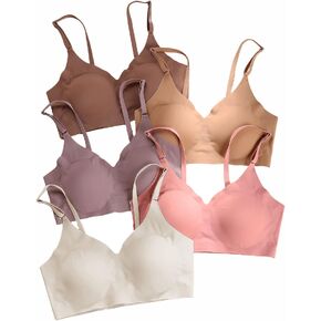 Verdusa Women's 5Pack Padded Seamless Bralettes Bra Camisole Top Everyday Bras