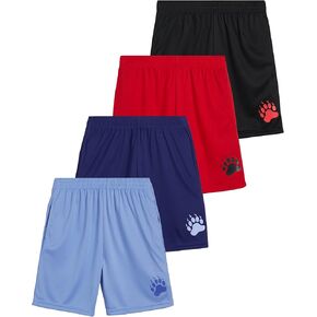 Black Bear Boys' Active Shorts – 4 Pack Performance Dry-Fit Athletic Shorts (Big Boy)